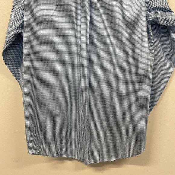 IZOD Long Sleeve Blue/White Check Button Up Shirt Regular Fit Men’s Large - Picture 8 of 9